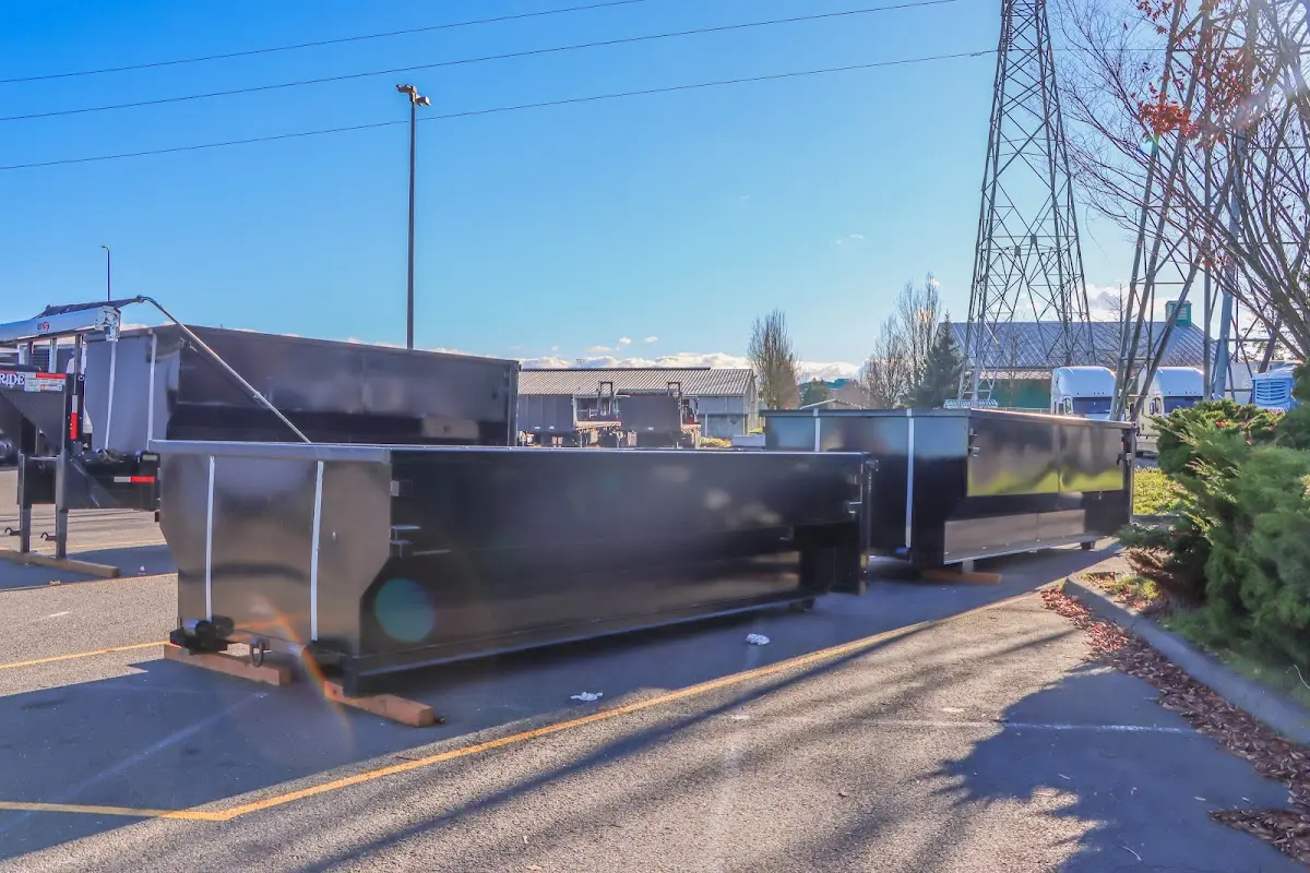 Roll-off dumpster ready for waste disposal at job site for Roofing Dumpster Rental in Nottingham